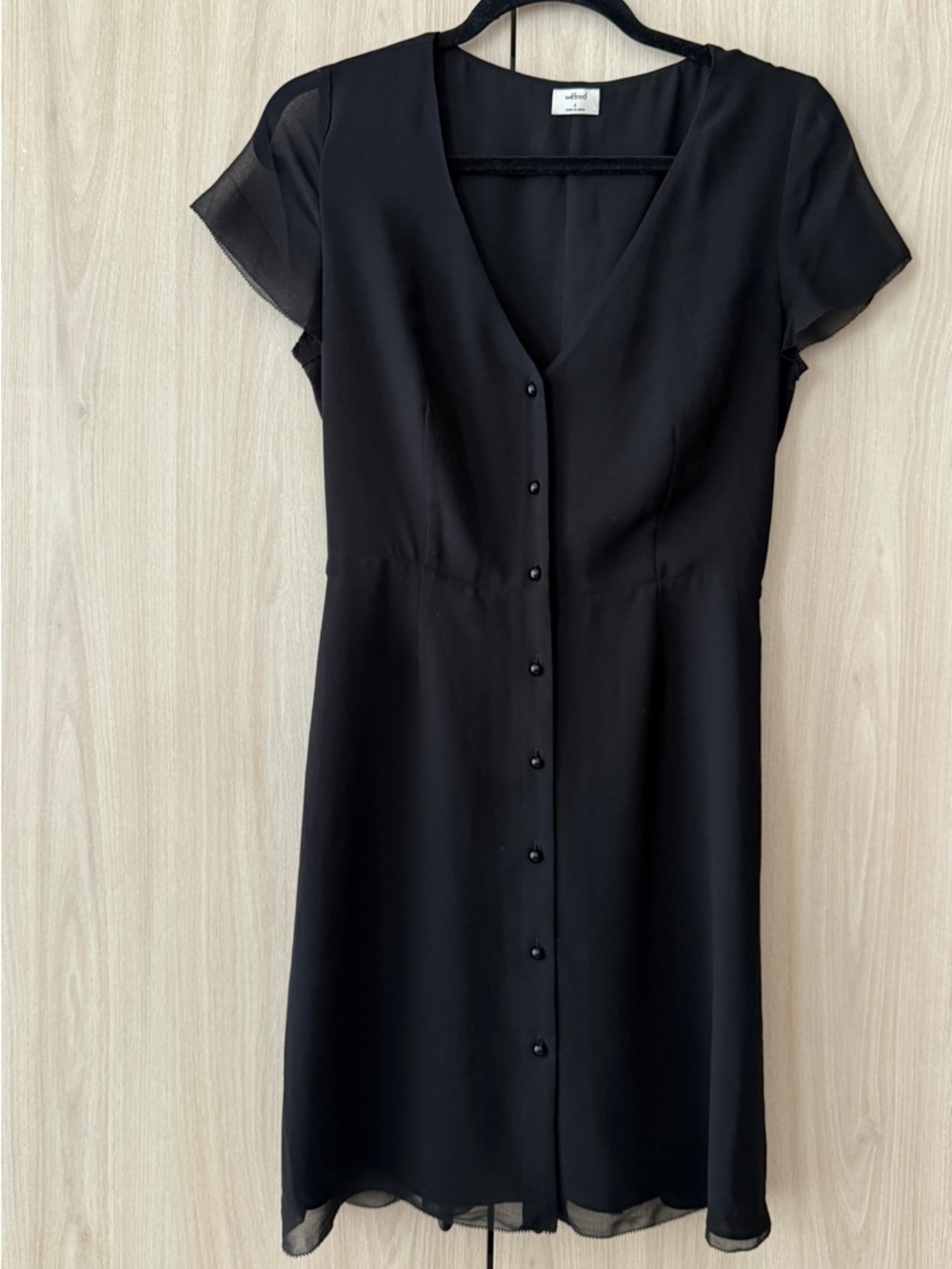 Wilfred silky feeling mini dress with sheer details